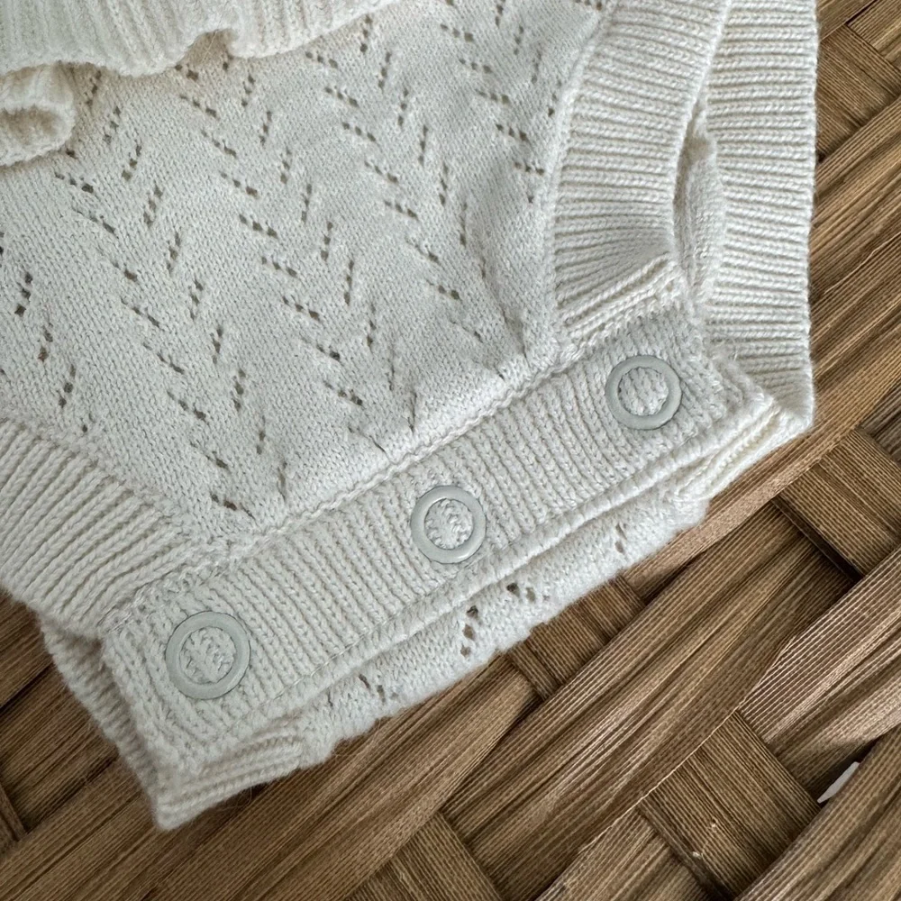 Cream Knit Baby Romper